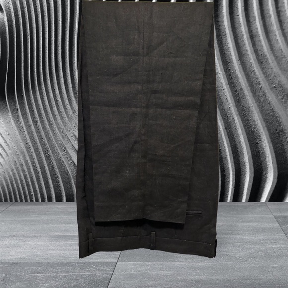 Trousers Only New York Women's Size 12 Black Tapered Leg Linen Pants - Picture 2 of 8